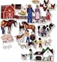 Small Farm Pre-cut Flannel Board Figures w/Meadow-Sky Unmounted Flannelboard