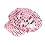 Sparkly Pink Sequin Newsboy Hat Girls Diva Cap