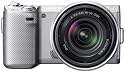 Sony NEX5NYS.CEE5 SLR-Digitalkamera (16,1 Megapixel, 7,5 cm (3 Zoll) Touchscreen, Full HD, Live View) inkl. 18 bis 55mm und 55 bis 210mm Objektiven silber