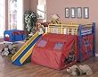 Coaster Bunk Bed with Slide and Tent, Multicolor