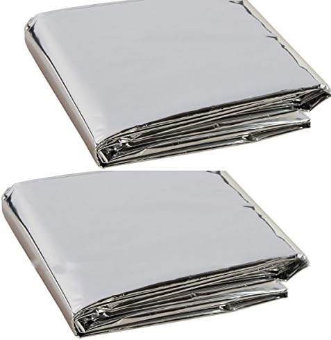 AOHAO 2/5/10pcs Outdoor Survival Emergency Rescue First Aid Space Foil Thermal Blanket (2 Pack)