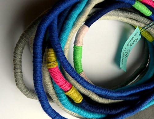 Yarn wrapped necklace/ Eye catcher/ Big necklace/ African style/ Hippie style