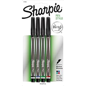 Sharpie Pen Medium Point Pen, 4 Colored Ink Pens (1764002)