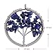 Zhenhui Christmas Gift Silver-tone Round Tree of Life Natural Stone Beads Pendants with One Hook DIY Multicolored Gravel Circle Charm Necklace 2'' in Diameter 9 Colors (Blue Gravel)