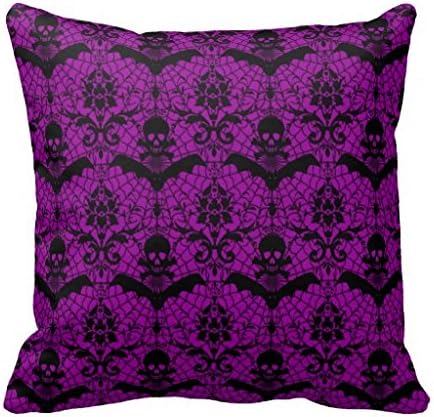 Halloween Damask Purple Throw Pillow Case 18" * 18"