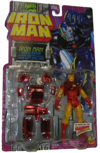 Marvel Comics 1995 Iron Man 5 Inch Action Figure – Iron Man SPACE ARMOR with Power Lift Space Pack