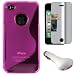 Pink Two Tone Fusion Premium Rubberized Protective TPU Silicone Skin Cover Case for Apple iPhone 4S Latest Generation (16GB, 32GB) also Compatible with iPhone 4 (iPhone 4th Generation) + Mirror Screen Protector for iPhone 4 + USB Car Charger with LED Power Indicator
