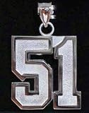 Extra Large 1 Double Number with No Bar Polished Pendant - Sterling Silver Jewelry