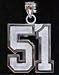 Extra Large 1 Double Number with No Bar Polished Pendant - Sterling Silver Jewelry