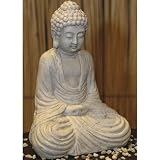 from DESIGN DELIGHTS SITTING BUDDHA SCULPTURE TERRACOTTA deco garden budda grey