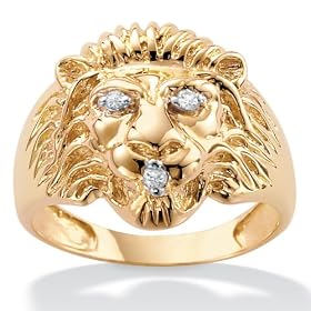 Men's Diamond Accent 10k Lion Ring