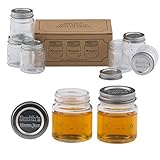 Smiths Mini Mason Jar "Chupito" Shot Glasses with Lids Set of 6 - 2oz Per Shot Glass