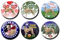 Greyhound Set Of 6 Holiday Pin Badges No 2