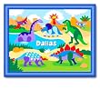 Dinosaurland Large Blue Personalized Print