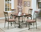 IMAGE OF Light Oak Finish Wood Gold Brush Finish Metal Table #AD 91344