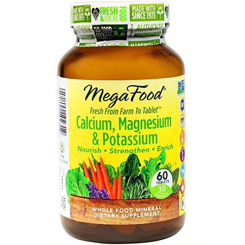 MegaFood - Calcium, Magnesium & Potassium, Supports Healthy Bones & Muscles, 60 Tablets (Premium Packaging)