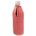 Bottle Sleeve aus Neopren klein (rot-weiß gepunktet) - stylishe Hülle im Waffeldesign passend für 0,5 PET-Flaschen und tolle Geschenkidee