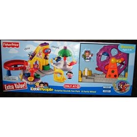 Fisher Price Little People About Discovery - Surprise Sounds Fun Park + Ferris Wheel Combo... by Little People