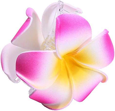 OUYAD 7CM Plumeria Foam Flower Hair Claw Fuchsine Color