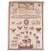 Kitchen & Housewares : Tableware old Terms (La Table de Famille) lexicon French figural print tea dish towel BLUE or RED, 3 Red
