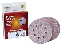 Sungold Abrasives 024172 5-Inch by 8 Hole 400 Grit Premium Plus C Weight Paper Hook and Loop Discs, 25-Pack
