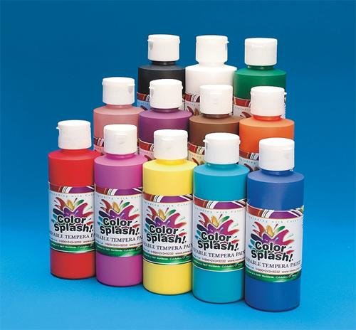 8Oz Color Splash Washable Tempera Paint Pack of 12