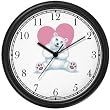 Polar Bear Mother holding Baby - Large Pink Heart JP Wall Clock by WatchBuddy Timepieces (Slate Blue Frame)