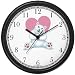 Polar Bear Mother holding Baby - Large Pink Heart JP Wall Clock by WatchBuddy Timepieces (Black Frame)