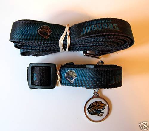 Jacksonville Jaguars Dog Pet Set Leash Collar ID Tag XS