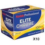 Kodak Elite Chrome EB 100 Color Slide Film ISO 100, 35mm Size, 36 Exposure, Transparency, (Pack OF 10) *USA*