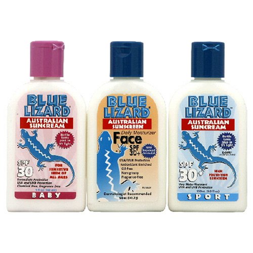 HealthPersonalCare: Blue Lizard Sunscreen Summer Pack with Baby, Face and Sport, 5 Ounce Tubes