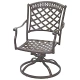 darlee outdoor furniture:Darlee Sedona Cast Aluminum Outdoor Patio Swivel Rocker - Mocha