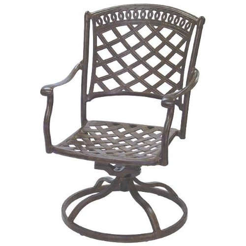 darlee outdoor furniture:Darlee Sedona Cast Aluminum Outdoor Patio Swivel Rocker - Mocha Images