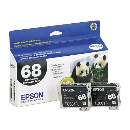 Epson T068120D2 - T068120D2 High-Yield Ink, 2/Pack, Black-EPST068120D2