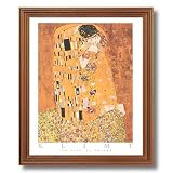 Gustav Klimt The Kiss Contemporary Picture Oak Framed Art Print by Art Prints Inc