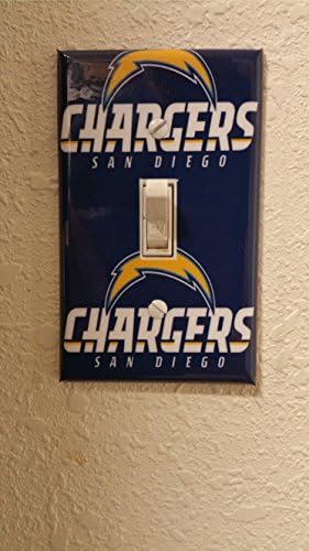 EZ Mounts San Diego Chargers Decorative Light Switch Wall Mount Plate Cover Universal 2.75in x 4.5in Standard 1 Gang Wall Plate Perfect for Home, Office and Makes for a Great Gift