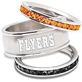 LogoArt Philadelphia Flyers Crystal Stacked Ring Set of 3