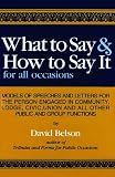 Buy : What to Say and How To Say It: For All Occasions
