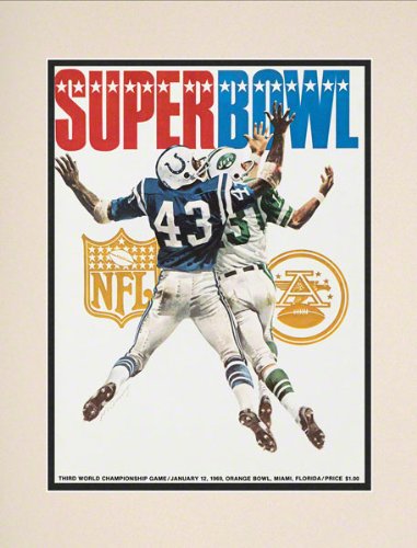 Matted 10.5 x 14 Super Bowl III Program Print | Details: 1969, Jets vs Colts