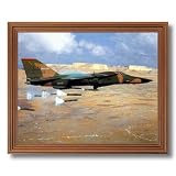 F-111F Military Fighter Jet Mark 82 Bombs Aircraft Airplane Aviation Picture Oak Framed Art Print