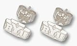 Brigham Young (BYU) Cougars 3/16 BYU Post Earrings - Sterling Silver Jewelry