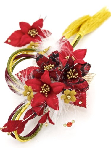 髪飾り2点セット 花 組紐 [成人式/振袖/卒業式/袴/着物/和装]