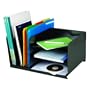 MMF Industries Letter-Size Steel Vertical/Horizontal Combination Desk Organizer, Black (26420HV004)