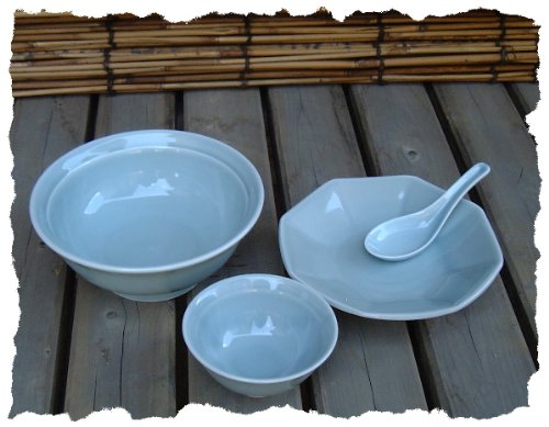 【ありそで、なかったこのセット♪】ラーメン・チャーハン・レンゲ＆スープセット青磁