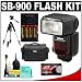 Nikon SB-900 Speedlight Flash + AA Batteries with Charger + Tripod + Nikon Bag for Nikon D5000, D3000, D700, D300s, D300, D200, D90, D60, & D40 Digital SLR Cameras