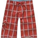 BURNSIDE Plaid Mens Boardshorts - Red Combo