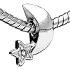 Pandora Style Bead Rhinestone Star And Moon European Charm Bead Fits Pandora Bracelet
