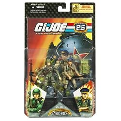 G.I. JOE Hasbro 25th Anniversary 3 3/4" Wave 4 Action Figures Comic Book 2-Pack Duke Vs. Red Star