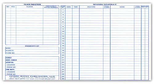 Score-Right 30 Game Basketball Scorebook