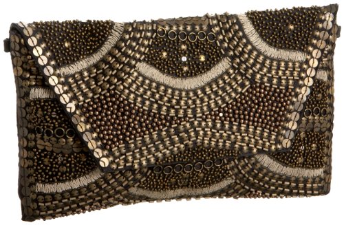 Cleobella Nikko Hand-Beaded Envelope Clutch Black one size